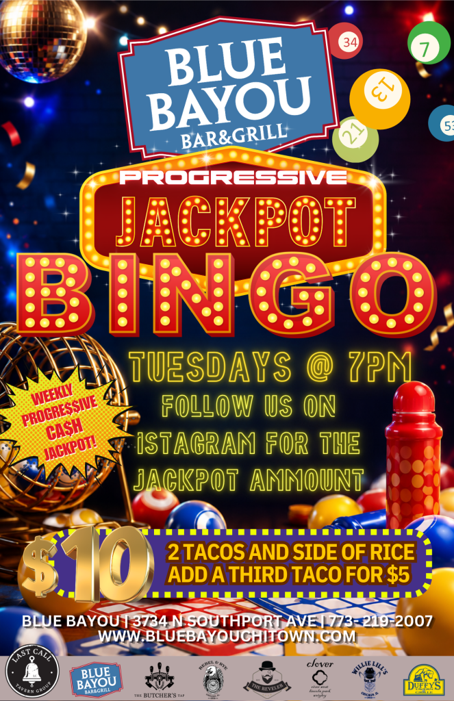 Progressive Jackpot Bingo @ Blue Bayou – Every Tuesday at 7 PM