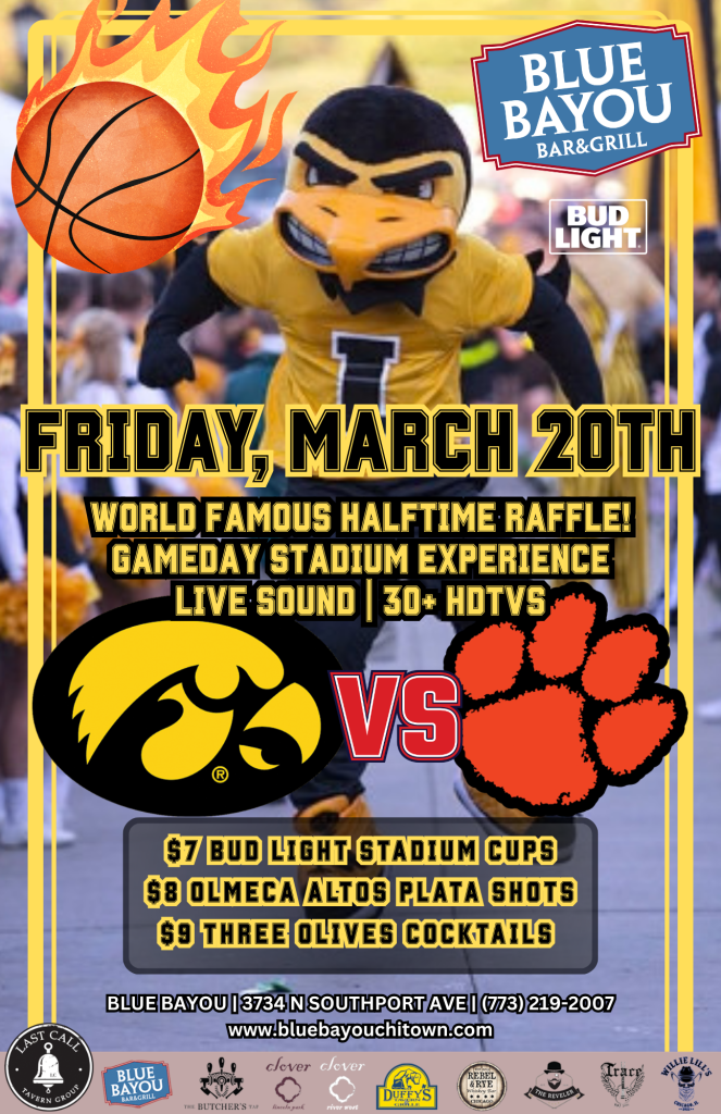 Friday, March 20th – Iowa vs Clemson Tournament Watch Party