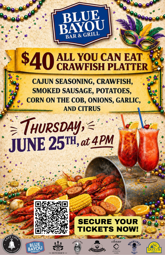 All You Can Eat Crawfish at Blue Bayou - Thursday, June 25th