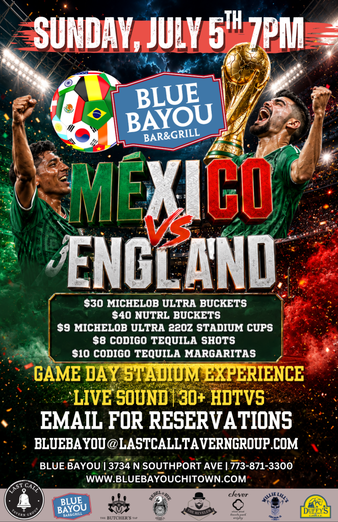 July 5, 2026 | Mexico vs England Watch Party | Blue Bayou