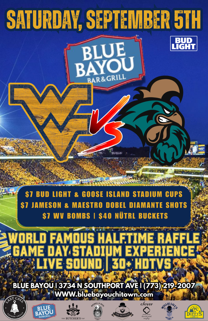 Saturday, September 5, 2026 | West Virginia vs Coastal Carolina | Blue Bayou