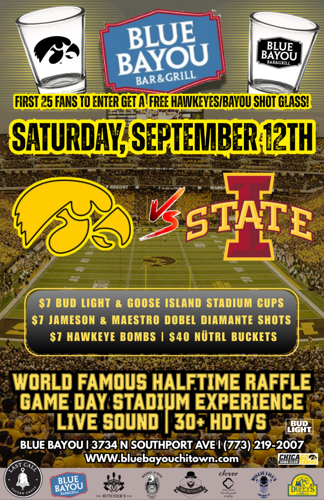 September 12, 2026 | Iowa vs. Iowa State | Blue Bayou