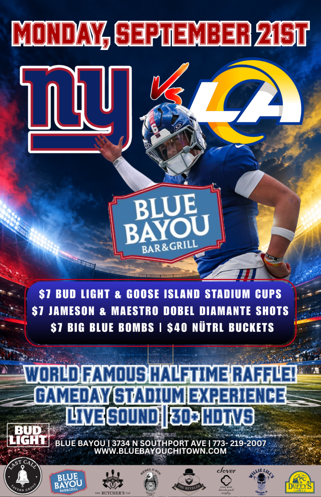 September 21, 2026 | Giants vs. Rams | Blue Bayou