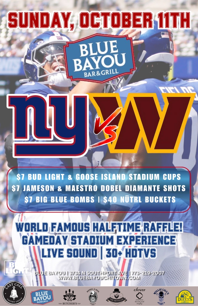 October 11, 2026 | Giants vs. Commanders | Blue Bayou