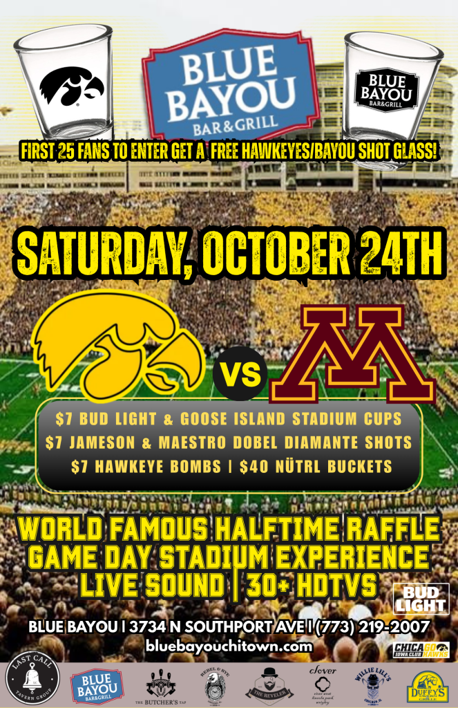October 24, 2026 | Iowa at Minnesota | Blue Bayou