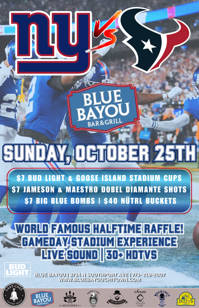 October 25, 2026 | Giants vs. Texans | Blue Bayou