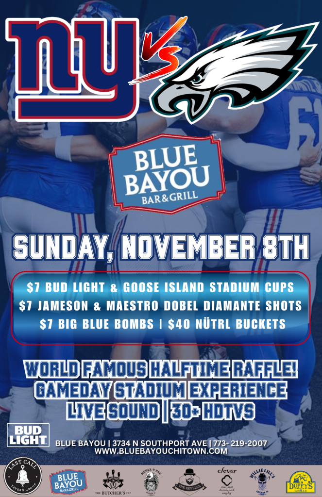November 8, 2026 | Giants vs. Eagles | Blue Bayou