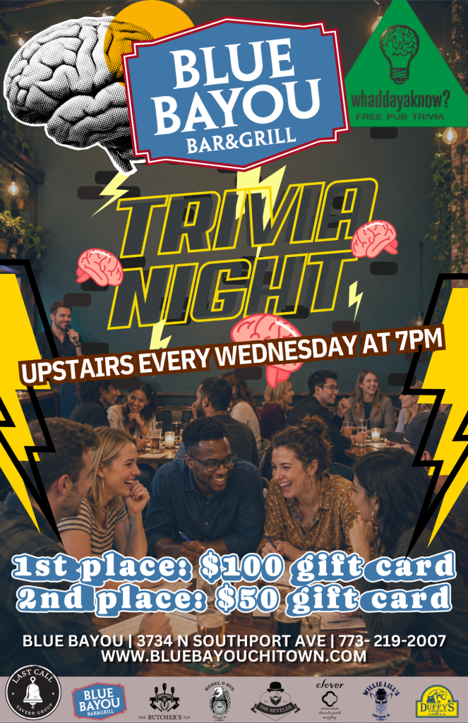 Trivia Night at Blue Bayou – Every Wednesday at 7 PM